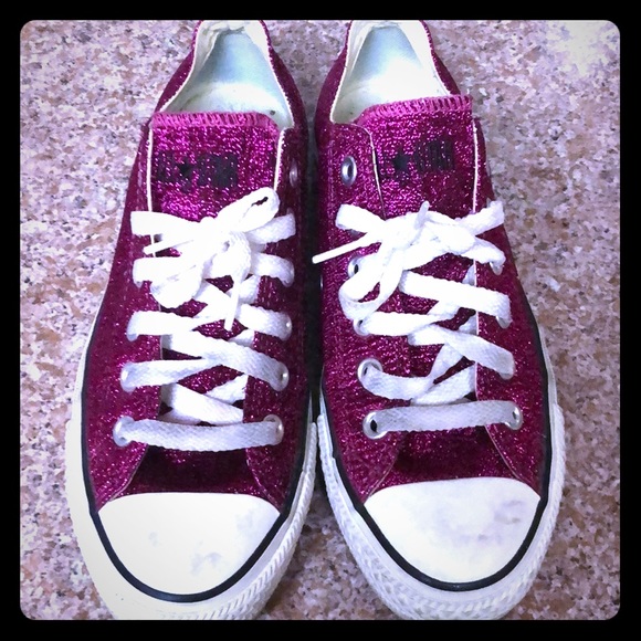 Converse Shoes - Pink Glitter Converse